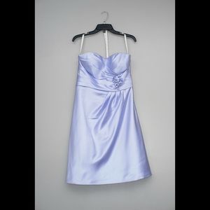 BILL LEVKOFF Lavender Satin Cocktail Dress